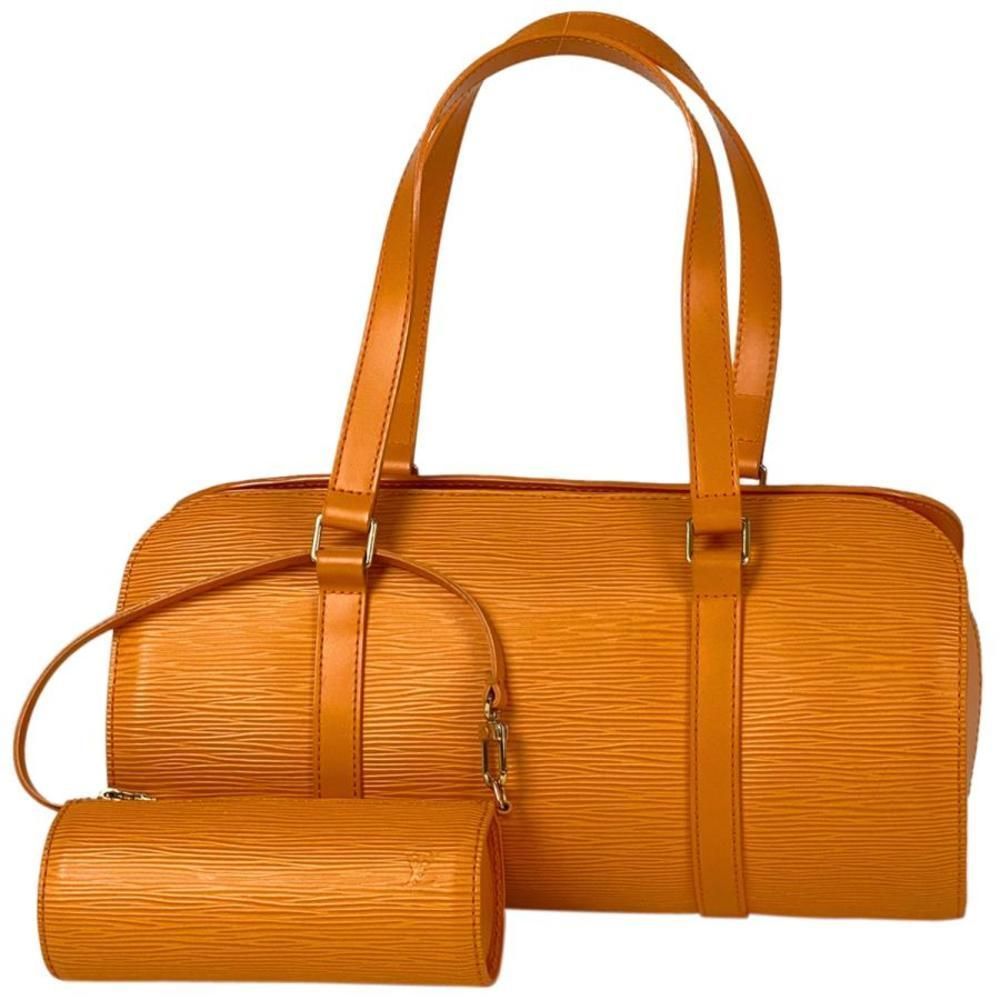 Louis Vuitton Soufflot Shoulder Tube Handbag Epi Mandarin Orange
